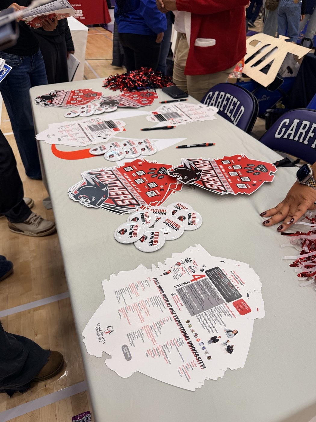 College preparedness resources at a school community table